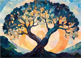 Obraz – Mozaika – słońce i drzewo II. (70x50 cm)
