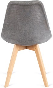 Zestaw Stół Okrągły Rozkładany HARRY 102-142 cm Dąb Artisan i 6 Krzeseł NEVEL Szarych Skandynawskich