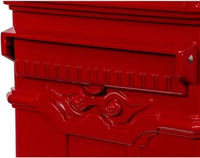 Skrzynka na listy antyczna czerwona
