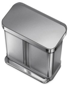 Simplehuman Kosz na śmieci z pedałem do segregacjiodpadów, 58 l, stal szczotkowana, FPP