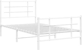 Białe metalowe łóżko w stylu industrialnym 100x200 cm - Alester