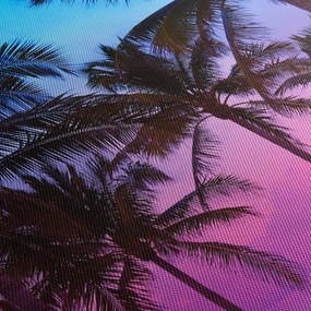 Obraz - Palmy w Miami (z zegarem) (90x30 cm)