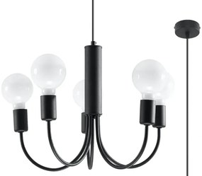 Czarny industrialny żyrandol D5-D31