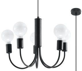 Czarny industrialny żyrandol - EXX224-Vespero