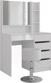 Stół toaletowy biały/biały wysoki połysk 89.8x50.1x76 sherry