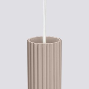 Lampa wisząca KARBON 3L taupe ryflowana SOLLUX  LIGHTING