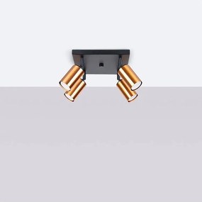 Plafon WINX 4 czarny/miedziany