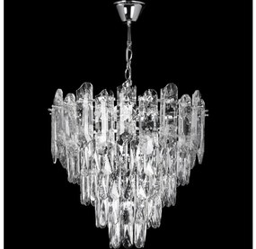 Żyrandol LED na łańcuchu, 7× oprawka E27 (maks. 60 W) / 230 V + 4× LED 6 W, średnica 40 cm, błyszczący chrom