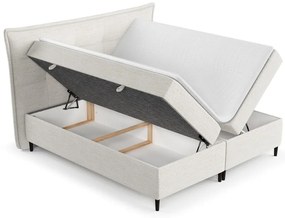 Kremowe łóżko boxspring ze schowkiem 160x200 cm Sinai – Maison de Rêve