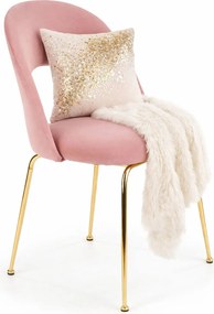 Różowe tapicerowane krzesło w stylu glamour E0-F98