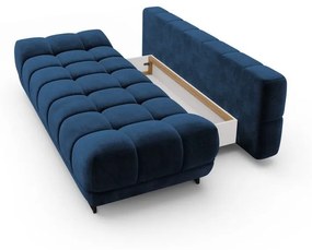 Granatowa 3-osobowa sofa rozkładana z aksamitnym obiciem Windsor &amp; Co Sofas Cirrus