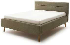 Zielone tapicerowane łóżko dwuosobowe ze schowkiem i stelażem 160x200 cm Lotte – Meise Möbel