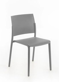 Zestaw 4 składanych krzeseł do salonu "Sabrina" z polipropylenu w kolorze jasnoszarym, nowoczesnych, 52,5 x 55 cm, 81 wys.