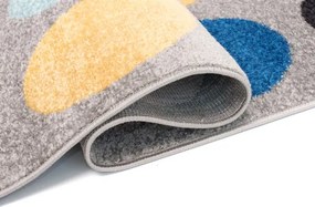 Szary dywan dziecięcy w kolorowe kropki P2-S14