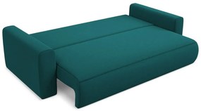 Turkusowa aksamitna rozkładana/ze schowkiem sofa 238 cm Kapua – Makamii