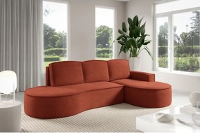 Narożnik MOLLY Prawostronny z funkcją spania, wolnostojący tkanina CURIO 55 Miedziany