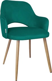 Krzesło Milano tkanina Welur noga metalowa elegancki komfort wnętrza : Kolor nogi - Dąb stożek, Kolor tkaniny - VELVET - MG20, Typ siedziska - Siedzisko stałe