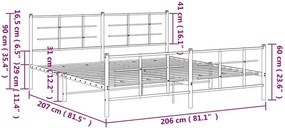 Metalowe białe łóżko loftowe 200x200 cm - Estris