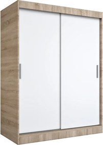 Szafa przesuwna 150 cm dąb sonoma + biały K4-A43