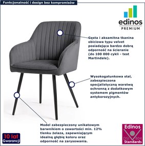 Zestaw 2 grafitowych krzeseł pikowanych C3-W67