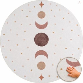 Dywan dziecięcy Coco Fazy Księżyca kremowy koło 120 cm x 120 cm