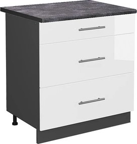 Szafka dolna do kuchni biały wysoki połysk 80x60x82 fame-line