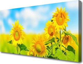 Obraz canvas Złoty Słonecznik w Detalu