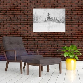Obraz na szkle - Jeleń nad jeziorem (70x50 cm)