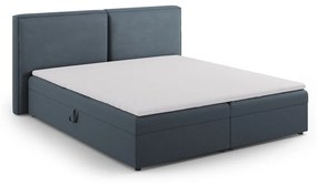 Niebieskie łóżko boxspring ze schowkiem 160x200 cm Arendal – Cosmopolitan Design