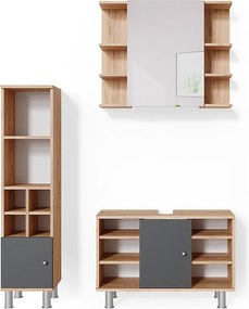 Zestaw mebli łazienkowych złoty dąb energetyczny 60x32x54 fynn