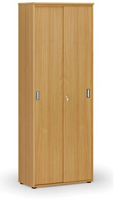 Szafa biurowa z drzwiami przesuwnymi PRIMO WOOD, 800 x 420 x 2128 mm, buk