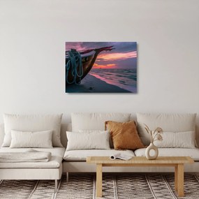 Obraz na szkle łodzi na brzegu (70x50 cm)
