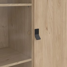 Witryna w dekorze dębu w naturalnym kolorze 102x162x40 cm Ry – Tvilum