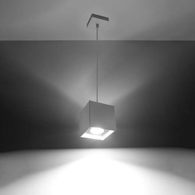 Lampy wiszące nowoczesny Quadx, aluminium - 1 źródło światła 3000K - L.10 x H.110 cm - biały