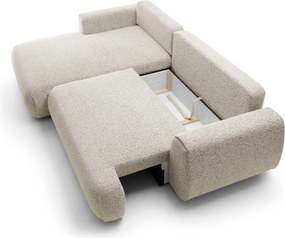 Masseno Narożnik ZEST z funkcją spania i pojemnikiem na pościel Narozniki L, Rozkładana sofa - Beżowy, PUENTE 06