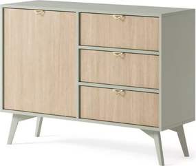 Komoda Naolia – nowoczesna komoda z 3 szufladami w jodełkę, dostępna w dwóch kolorach