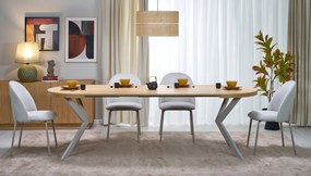 Okrągły rozkładany do 250 cm stół do jadalni Peroni dąb hikora / kaszmir Halmar