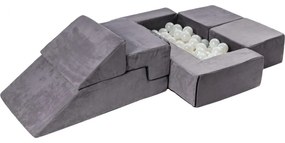 Velvet bricks set multifunkcyjny plac zabaw dla dzieci, szary - meowbaby®