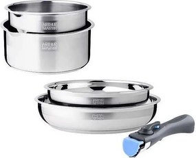 Zestaw Garnków Arthur Martin AM2189 5 szt. Stal Nierdzewna 18/10 Odłączana Rączka Indukcja