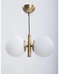 Lampa wisząca w biało-złotym kolorze ze szklanym kloszem ø 15 cm Monera – Squid Lighting