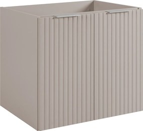 Szafka łazienkowa z drzwiami, Kaszmir + srebrny uchwyt, 60 x 57 x 46 cm