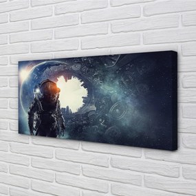 Zdjęcie na płótnie Postać w Świecie Mechanizmów