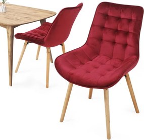 Zestaw krzeseł do jadalni, ciemnoczerwony, 2 szt