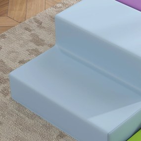 HOMCOM Zestaw miękkich klocków dla dzieci, zabawki do wspinania i pełzania, miękki materiał skóropodobny, pianka EPE, wielobarwny