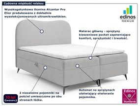 Jasnoszare łóżko kontynentalne 5 rozmiarów R7-L39