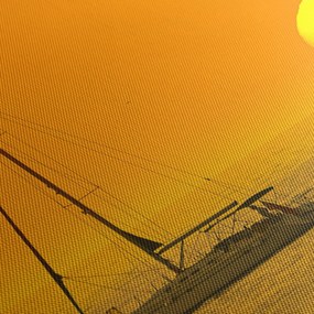 Obraz - Łódź na środku morza (170x50 cm)