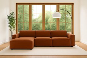 Narożnik w kształcie L Cursal, tkanina Salvador, Brązowy, Lewy