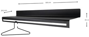 Czarny metalowy wieszak ścienny z półką Sway – Spinder Design