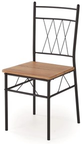 Zestaw stół + 4 krzesła dąb naturalny / czarny FAUST 3