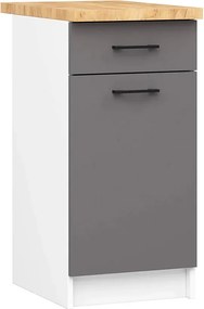 Szara minimalistyczna dolna szafka kuchenna E9-F96